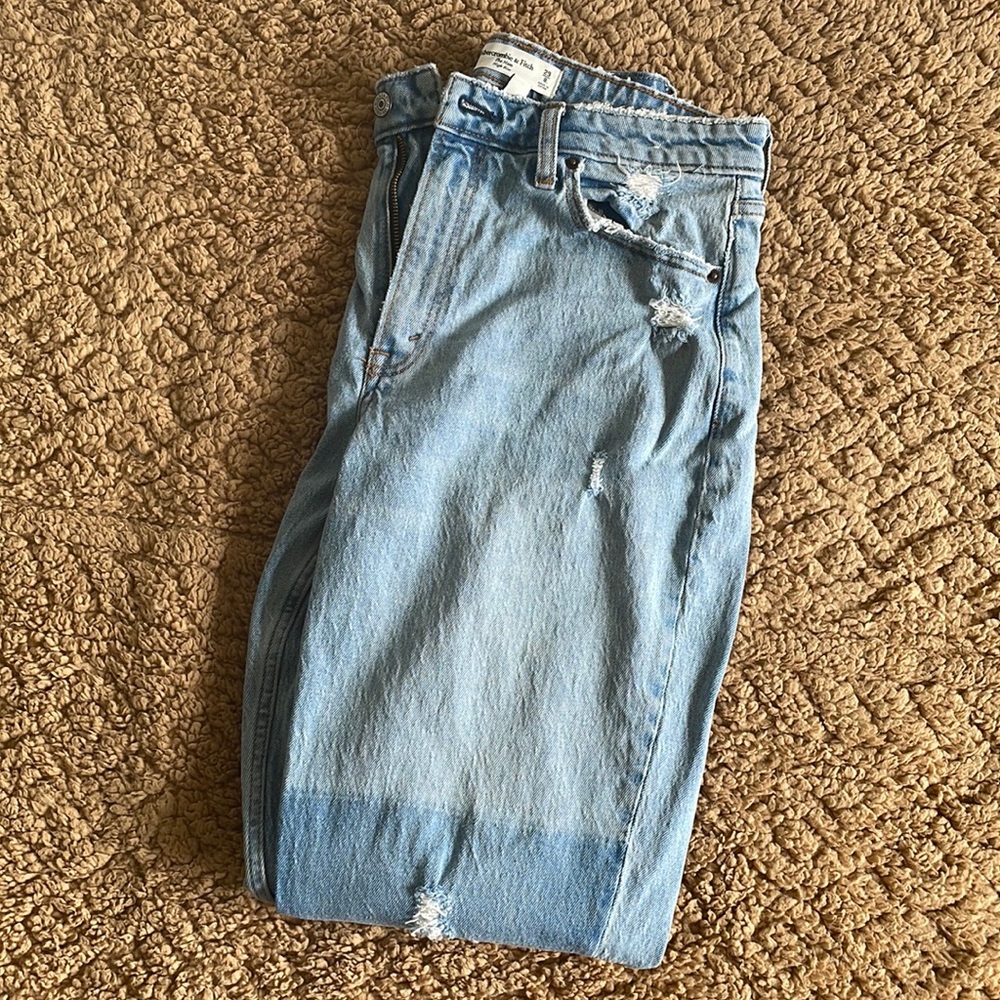 Abercrombie & Fitch Light Blue Distressed Jeans